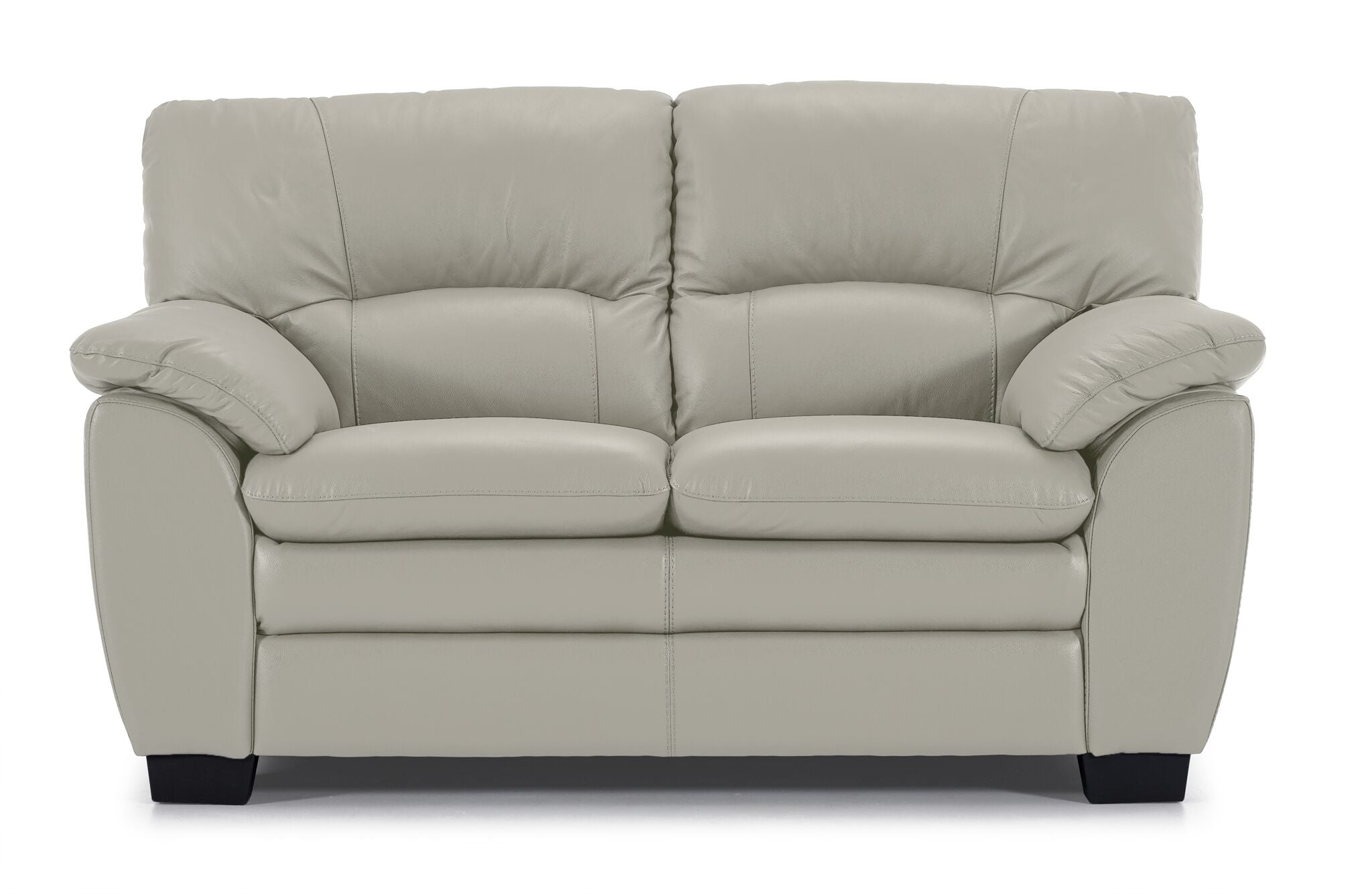 Kendrick Leather Loveseat - Silver Grey