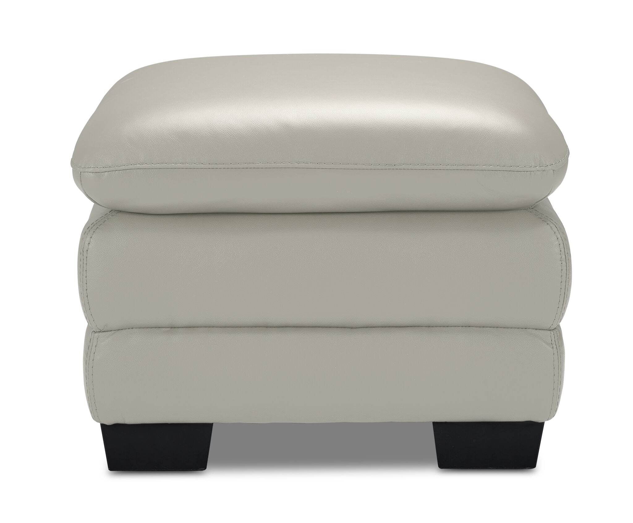 Kendrick Leather Ottoman - Silver Grey