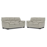 Kendrick Leather Sofa and Loveseat Set - Silver Grey