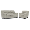 Kendrick Leather Sofa and Chair Set - Silver Grey