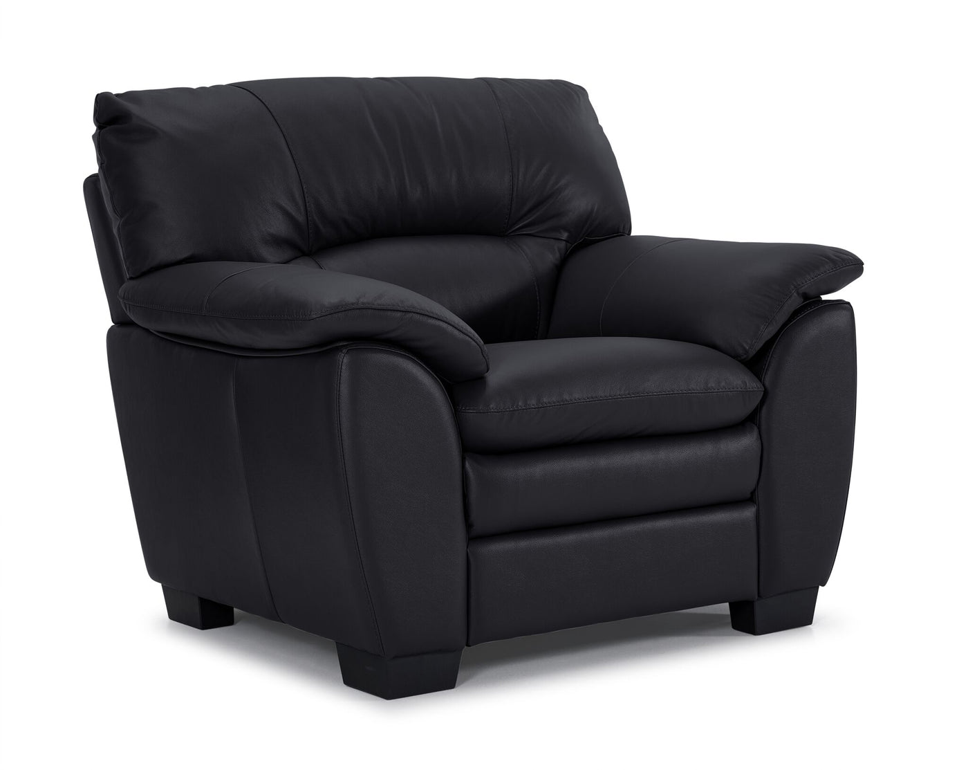 Kendrick Leather Sofa and Chair Set - Black