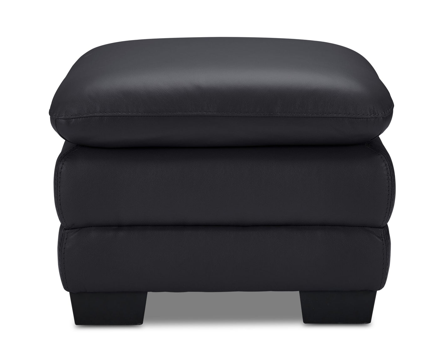 Kendrick Leather Ottoman - Black