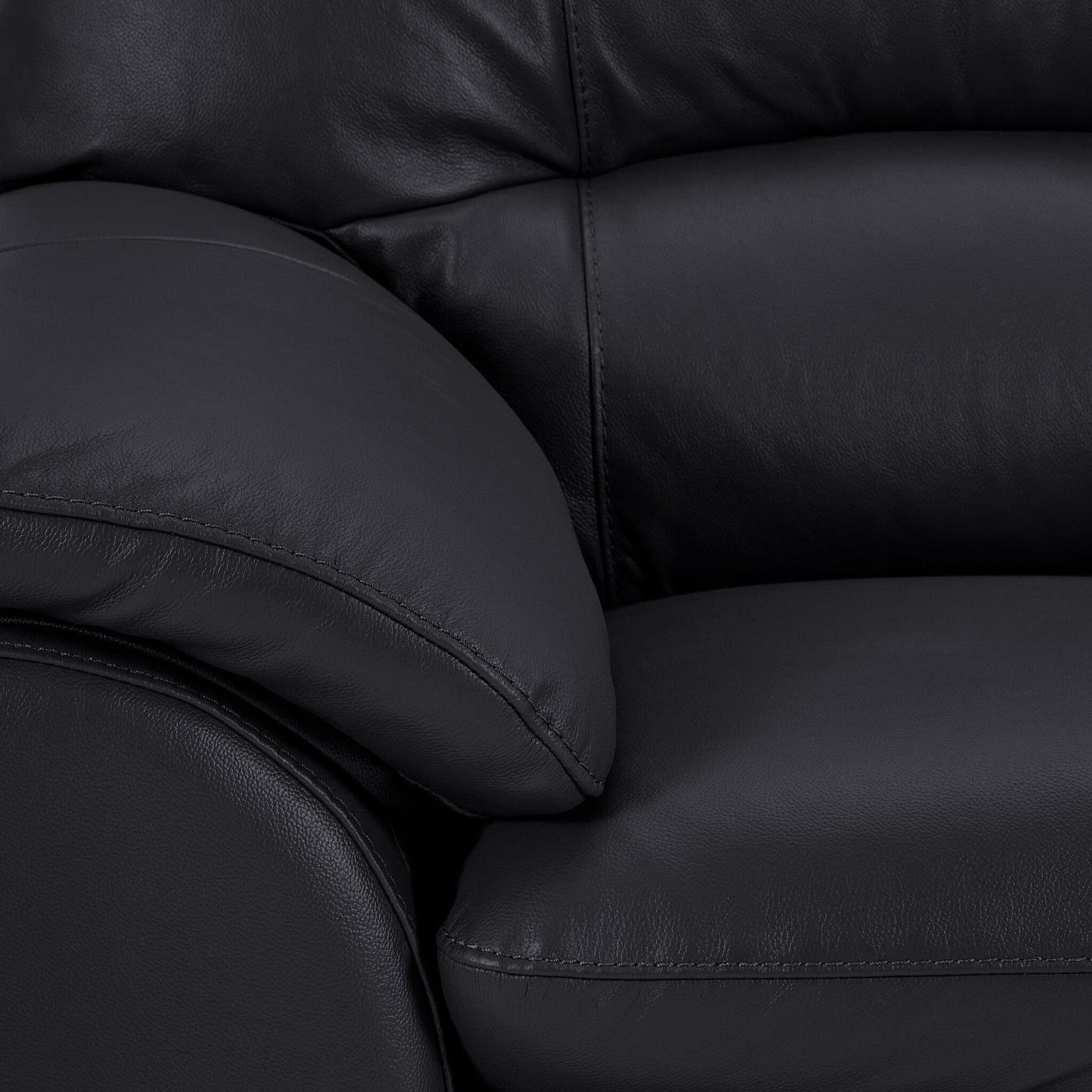 Kendrick Leather Sofa and Chair Set - Black