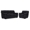 Kendrick Leather Sofa and Chair Set - Black