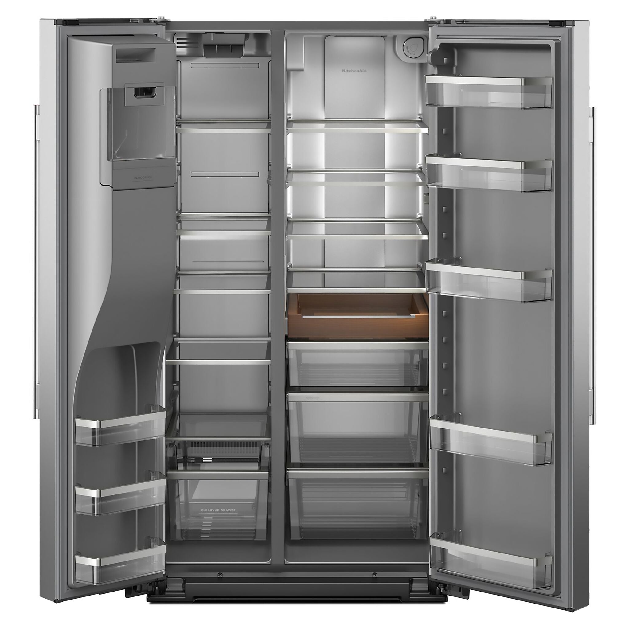 KitchenAid 36" 28.7 Cu. Ft. Printshield Stainless Steel Side-by-Side Refrigerator - KRSF536RPS