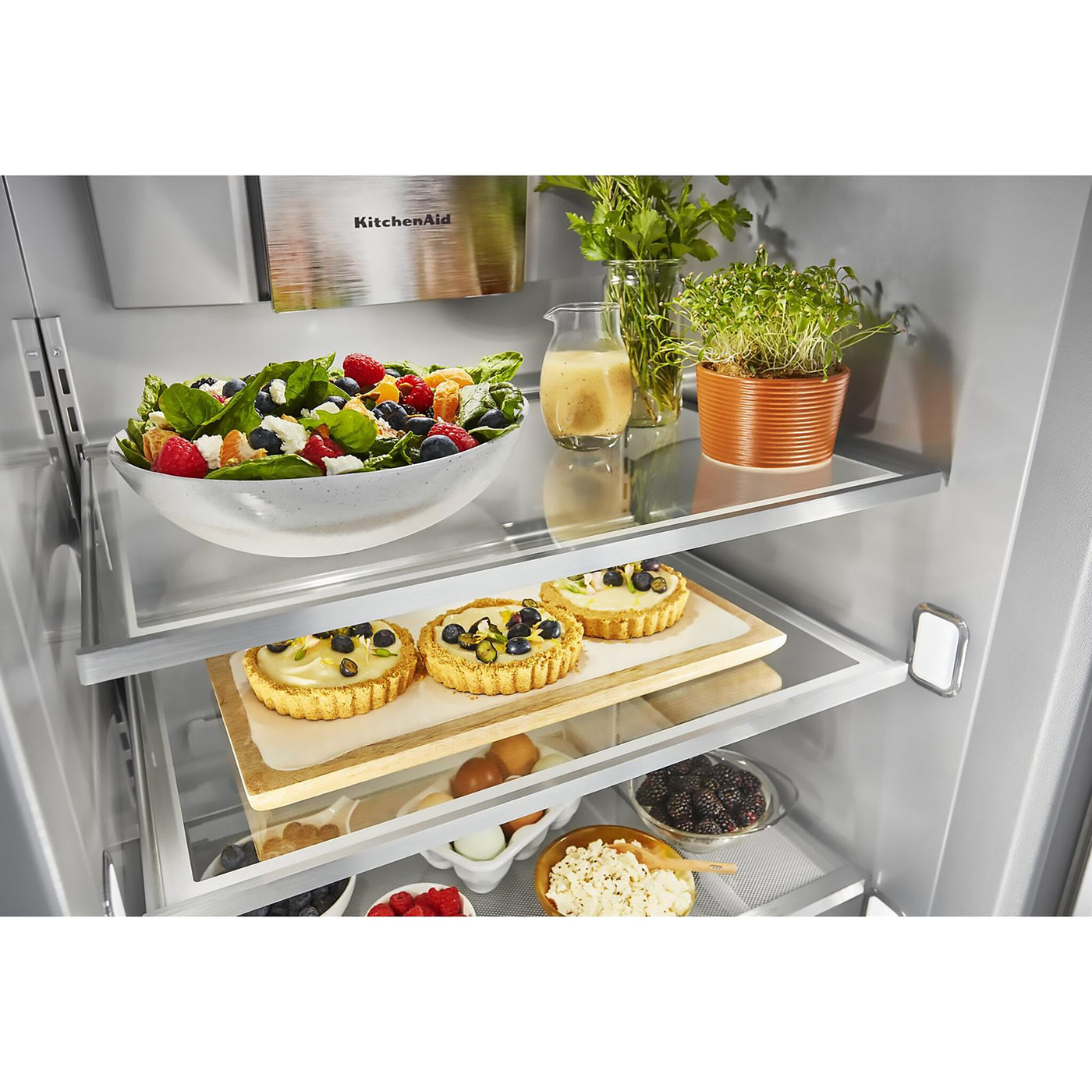 KitchenAid 46.75" 30 Cu. Ft. Panel-Ready Built-In Side-by-Side Refrigerator - KBSN708MPA