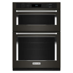 KitchenAid PrintShield™ Finish Black Stainless Steel 27" Combination Wall Oven (5.7 Cu.Ft.) - KOEC527PBS