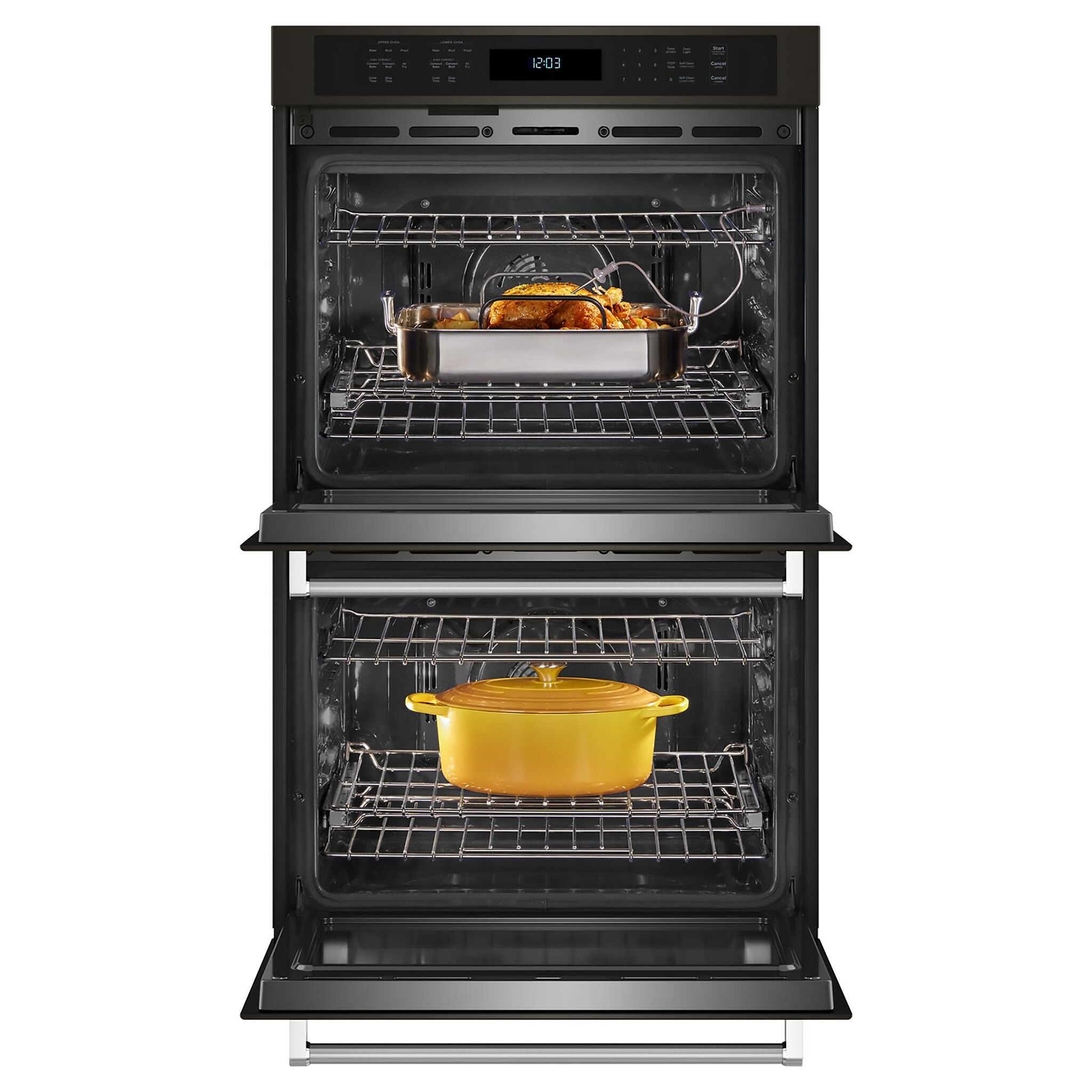 KitchenAid PrintShield™ Finish Black Stainless Steel 27" Double Wall Oven (8.6 Cu.Ft.) - KOED527PBS