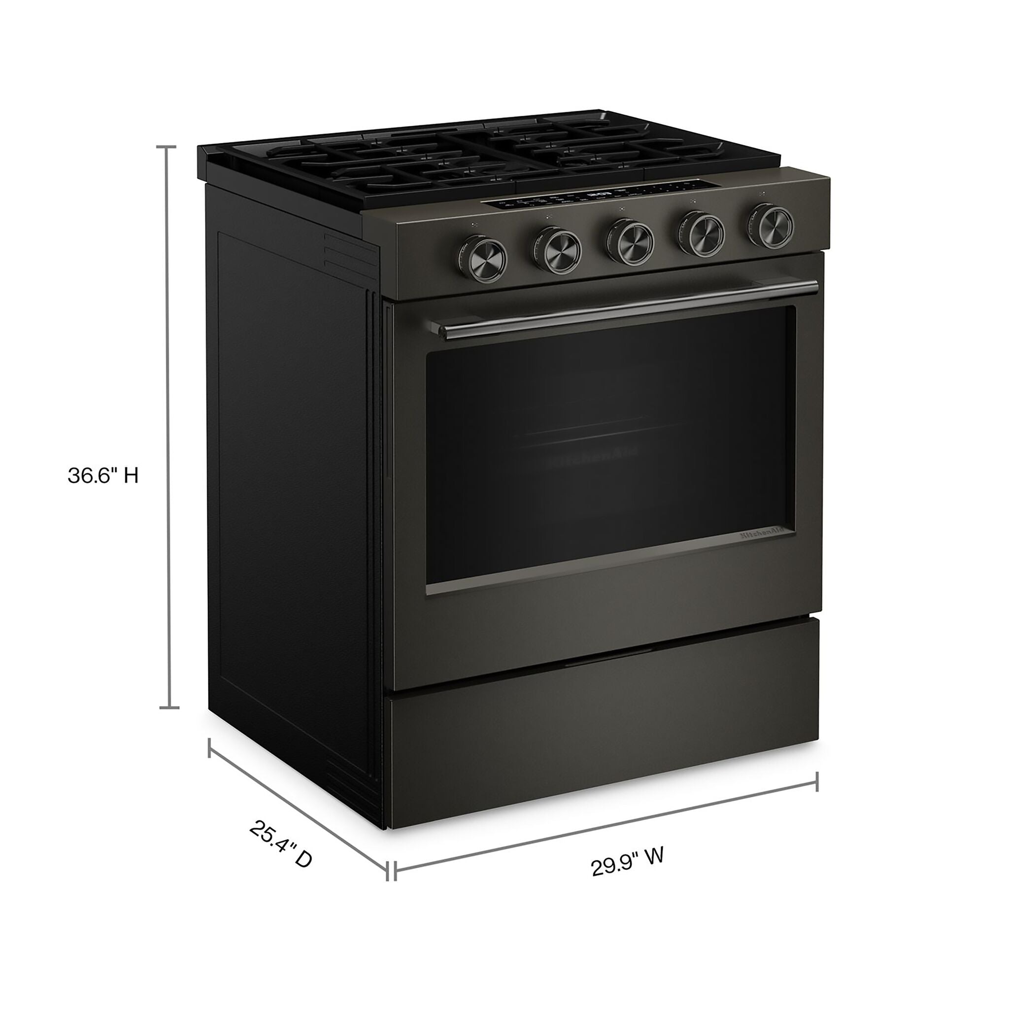 KitchenAid Black Ore Slide-In Gas Convection Range (5 cu.ft) - KSGS530SBE
