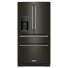 KitchenAid 35.75" 26.2 Cu. Ft. Black Stainless French Door Refrigerator - KRMF536RBS