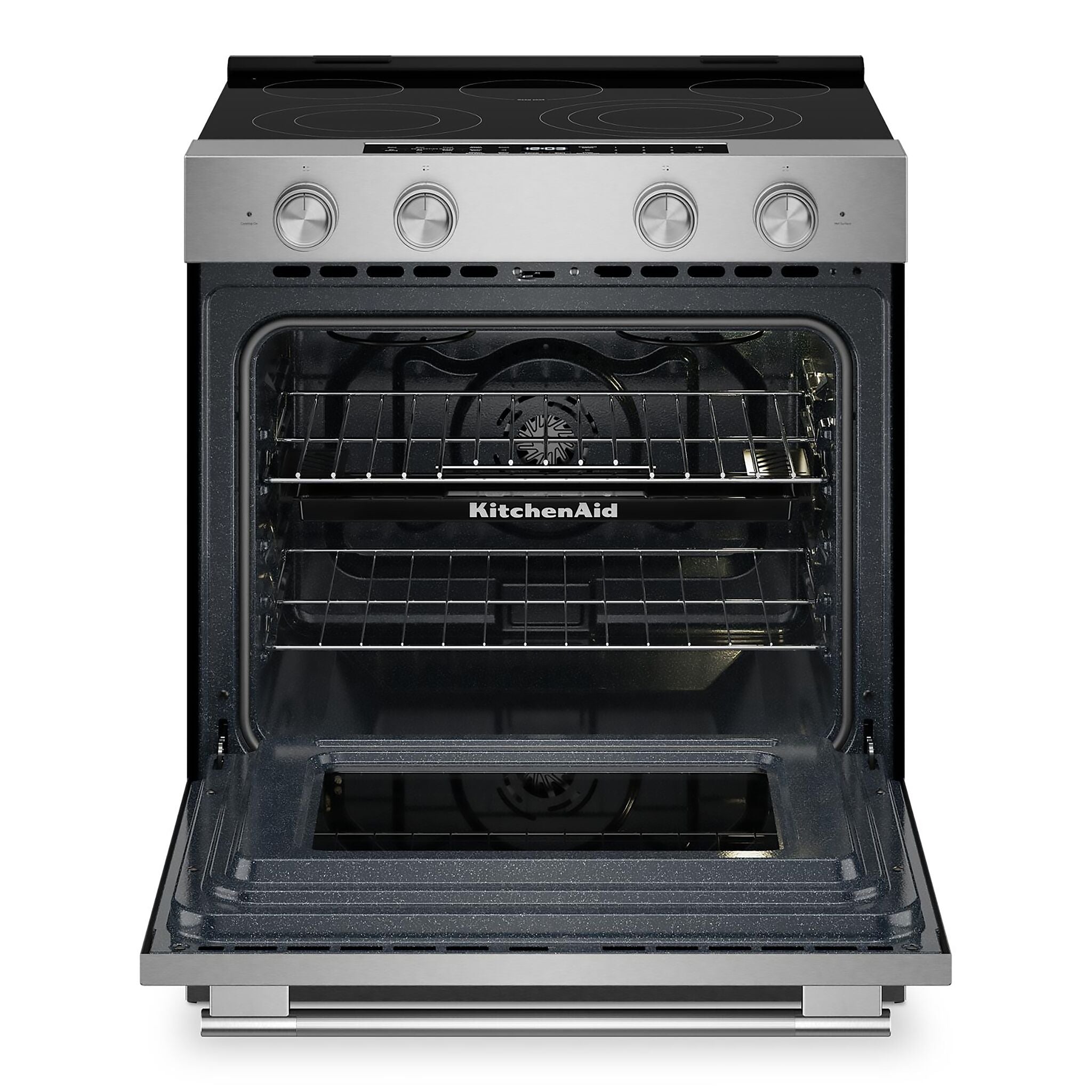 KitchenAid PrintShield Stainless Slide-in Electric Convection Range (5.3 cu.ft.) - YKSES330SPS