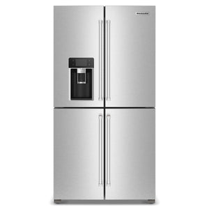 KitchenAid 36" 19.4 Cu. Ft. Fingerprint Resistant Stainless Steel Counter-Depth 4- Door Refrigerator - KRQC736RPS