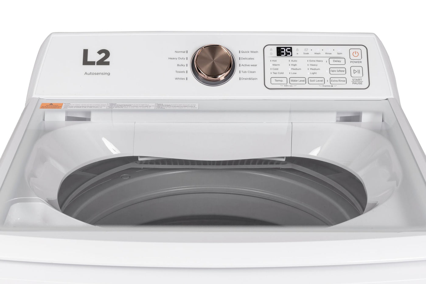 L2 White Top-Load Washer (4.7 Cu.Ft.) and Electric Dryer (7 Cu.Ft.) - LT47A3AWW/LE47A3AWW