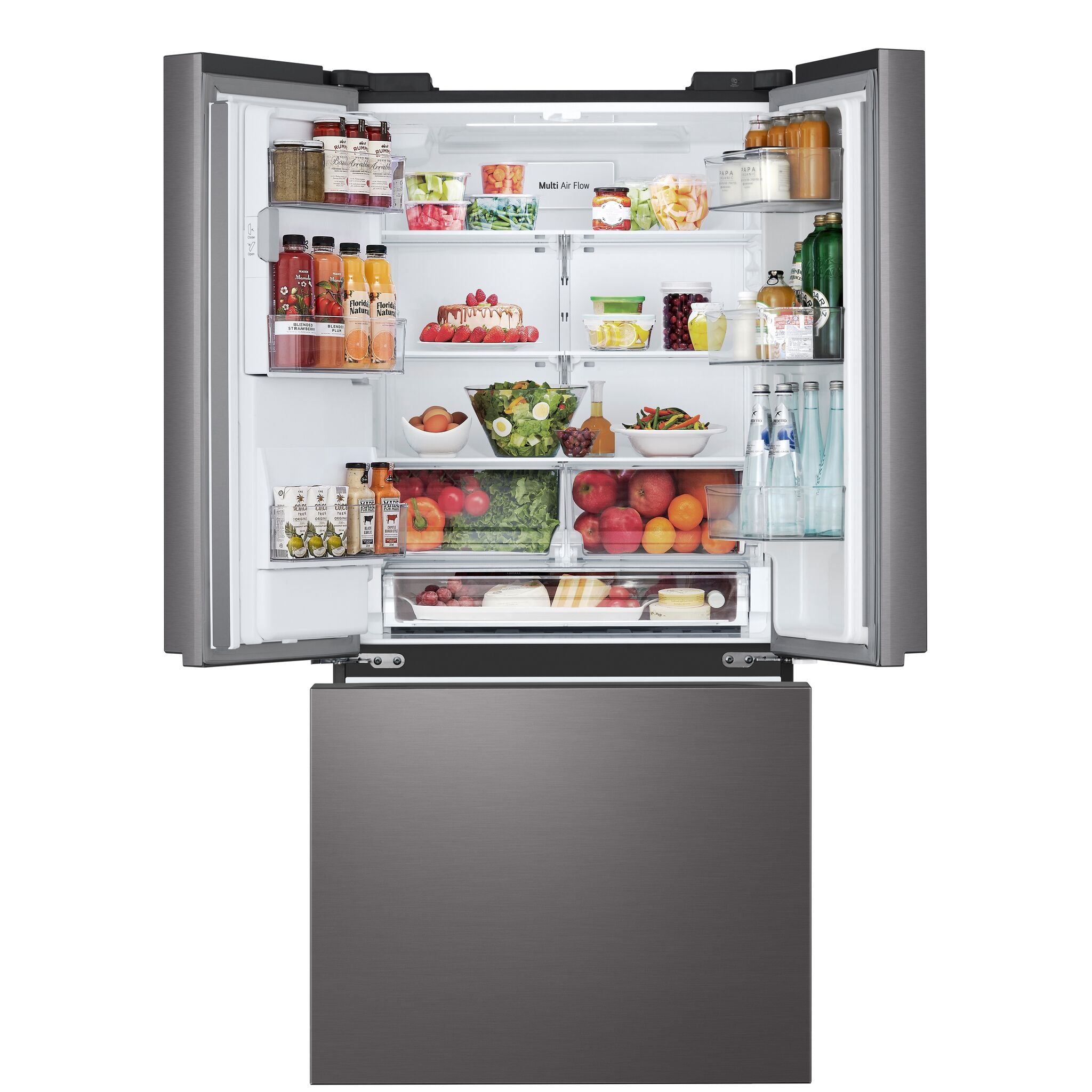 LG 33" 24.5 Cu. Ft. Smudge Resistant Black Stainless Steel French Door Refrigerator with ThinQ® Technology - LF25S6330D