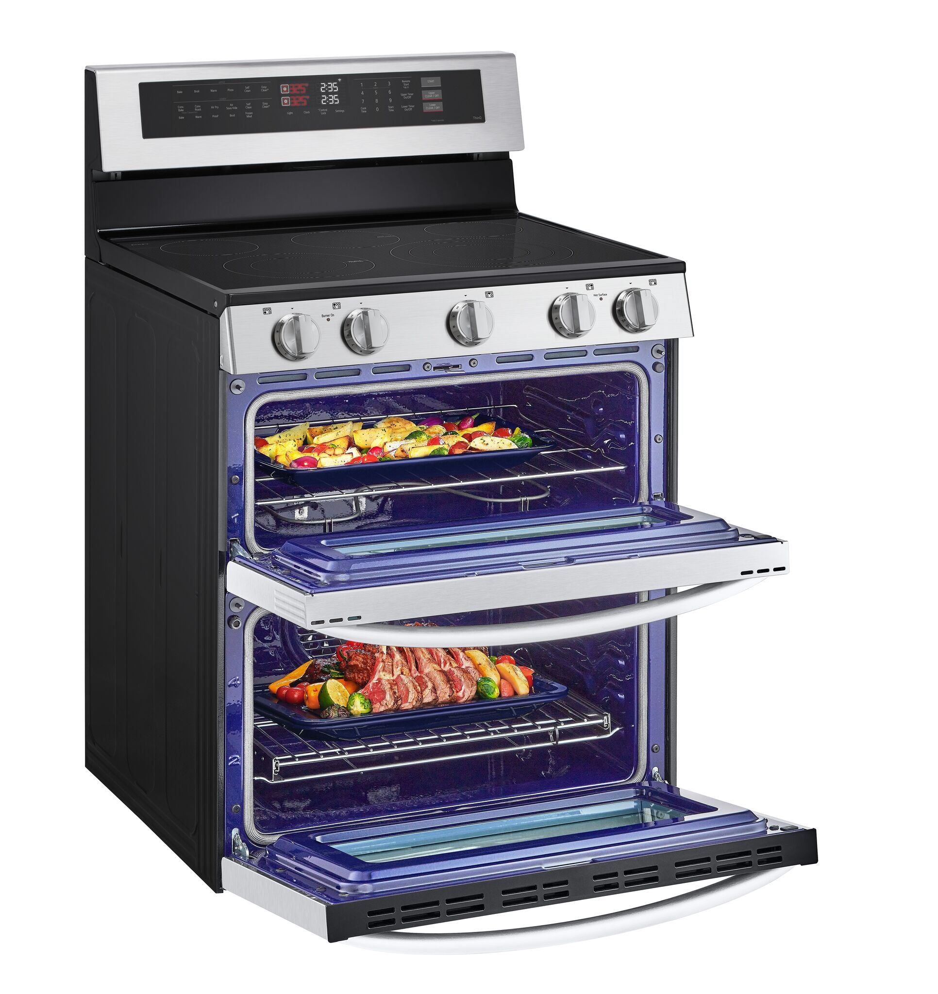 LG Stainless Steel Electric Double Oven Freestanding Range with ProBake Convection® and Air Fry (7.3 Cu.Ft) - LDEL7324SE