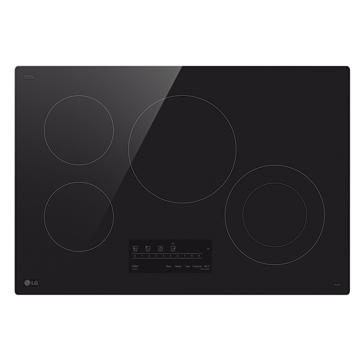 LG Black Smart 30" Electric Cooktop - CBEW3013BE
