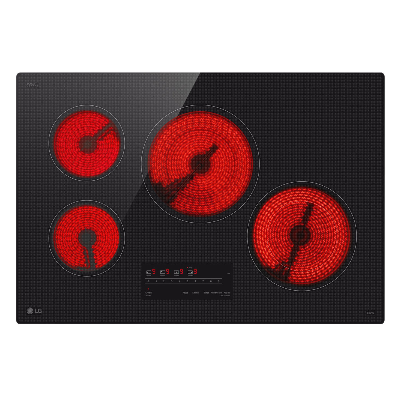 LG Black Smart 30" Electric Cooktop - CBEW3013BE