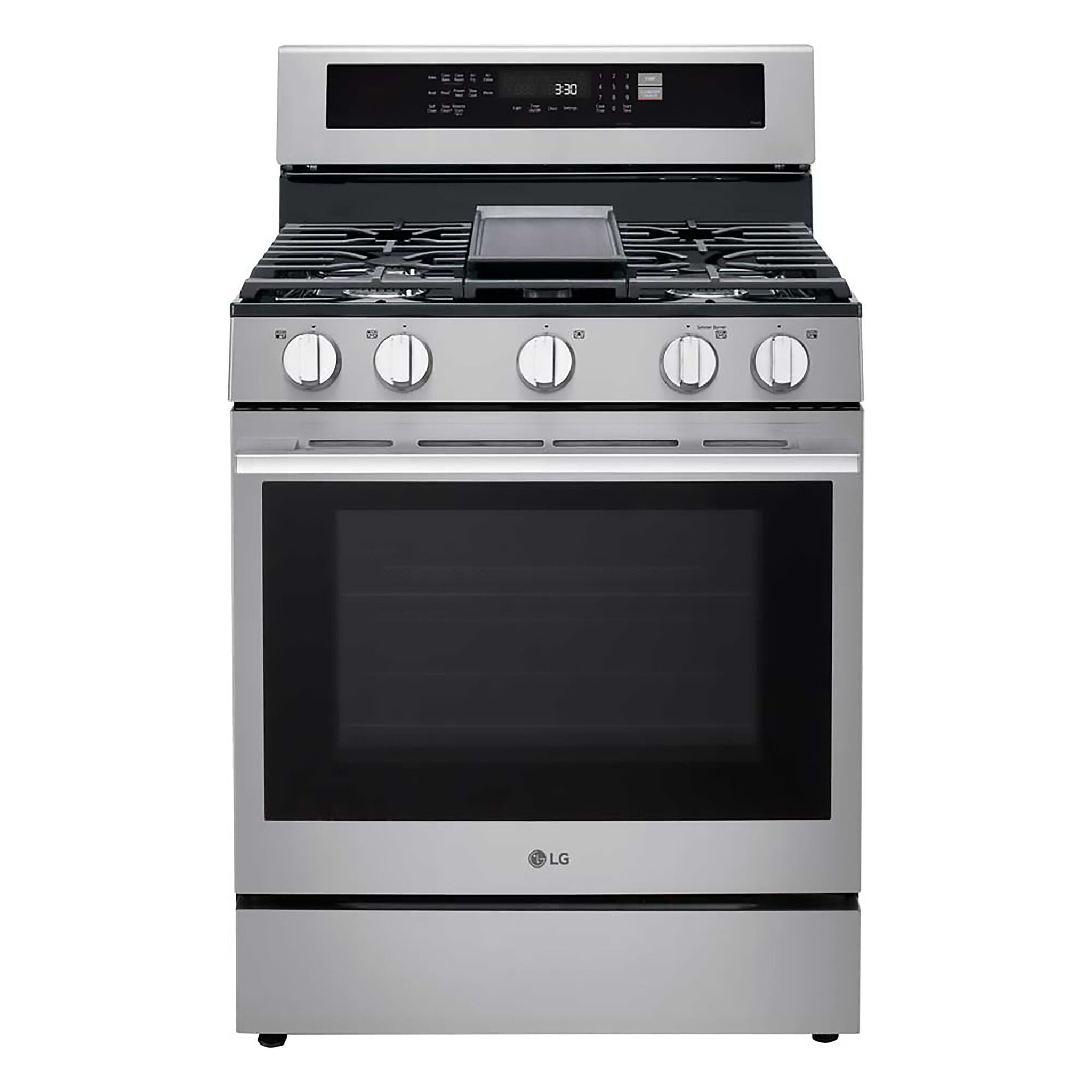 LG Smudge Resistant Stainless Steel Smart Gas Freestanding Range with Air Fry (6.3 Cu.Ft) - LRGN6325X