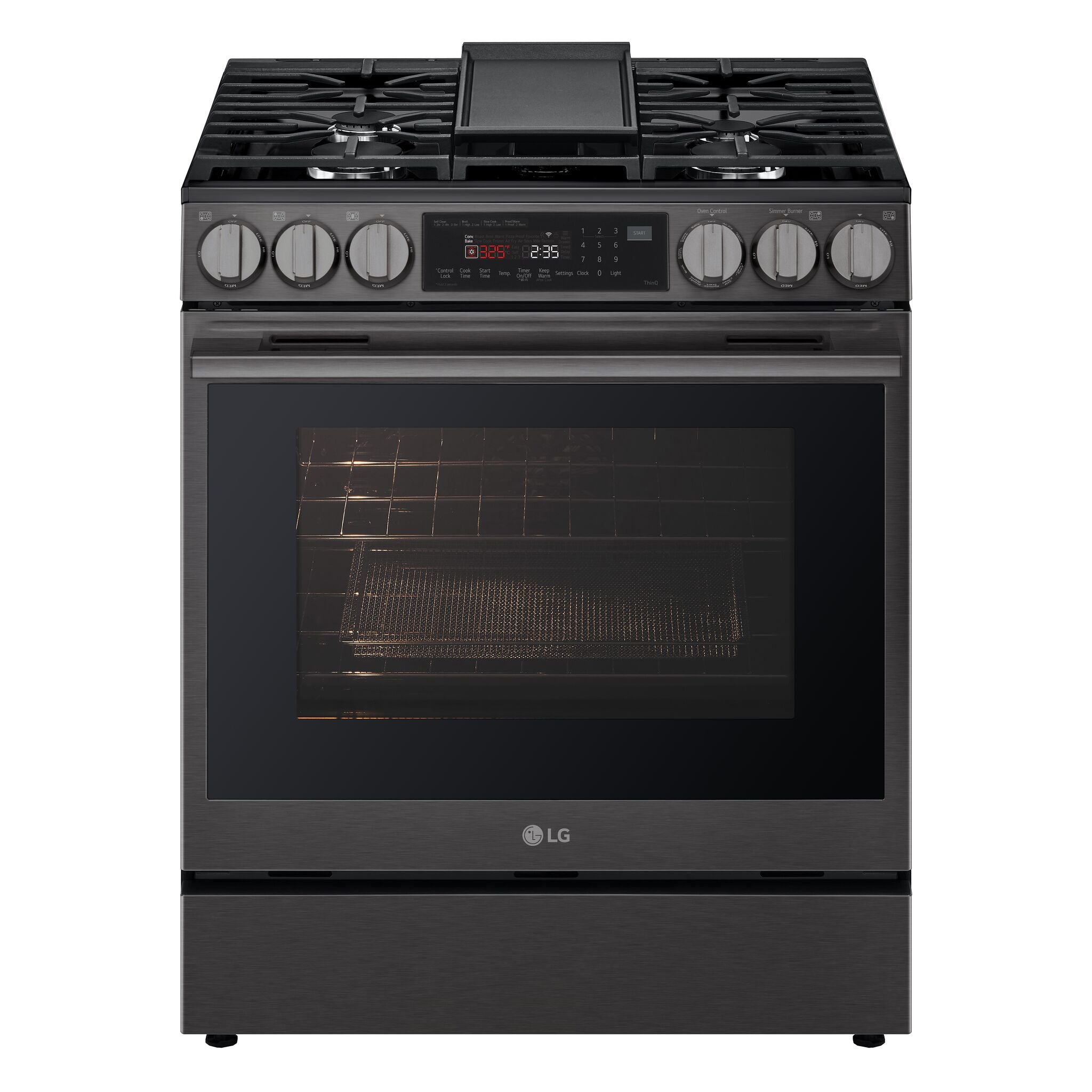 LG Smudge Resistant Black Stainless Steel Smart Gas Slide-In Range with Air Fry (6.3 Cu.Ft) - LSGL6335Z