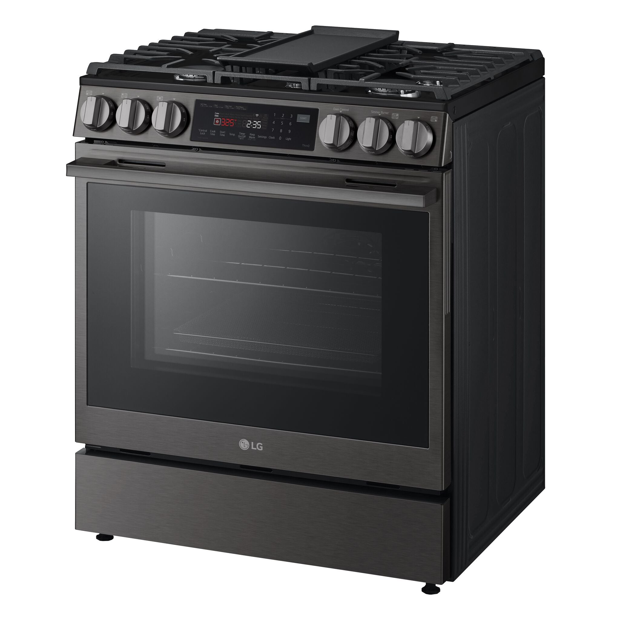 LG Smudge Resistant Black Stainless Steel Smart Gas Slide-In Range with Air Fry (6.3 Cu.Ft) - LSGL6335Z