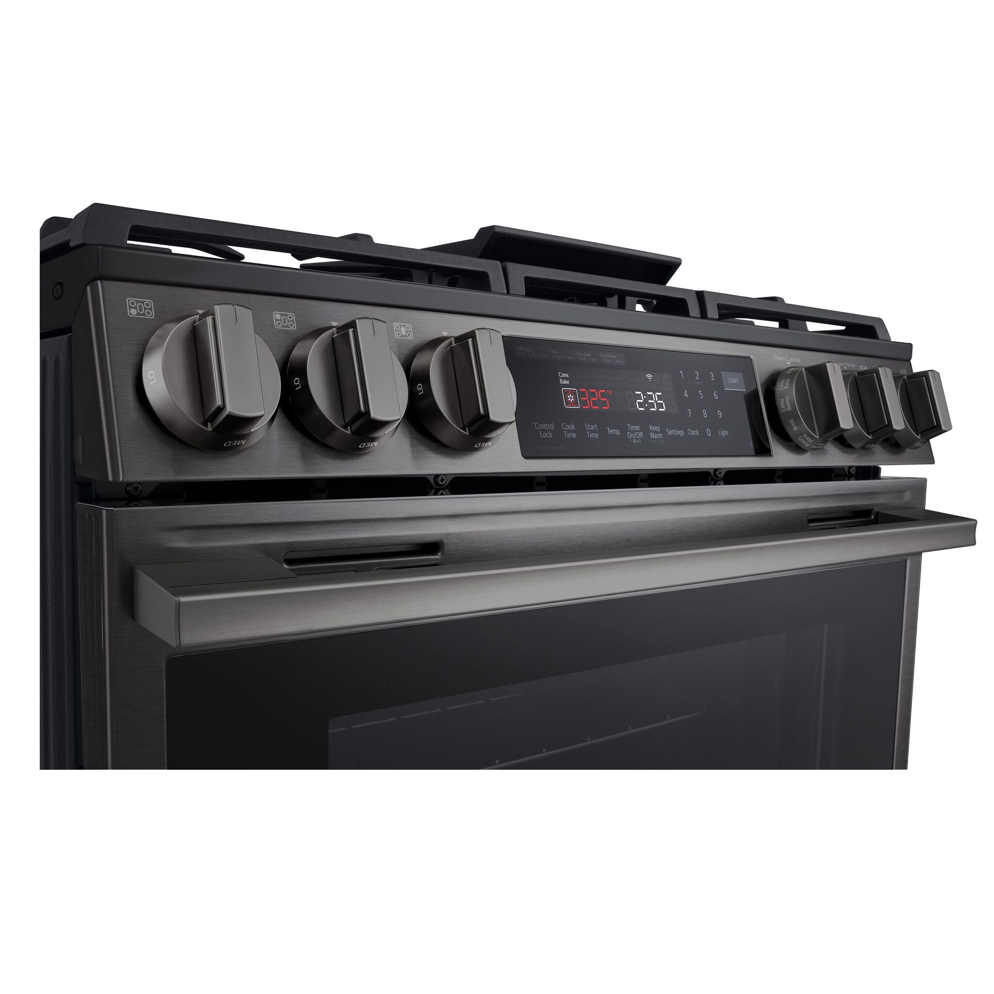LG Smudge Resistant Black Stainless Steel Smart Gas Slide-In Range with Air Fry (6.3 Cu.Ft) - LSGL6335Z