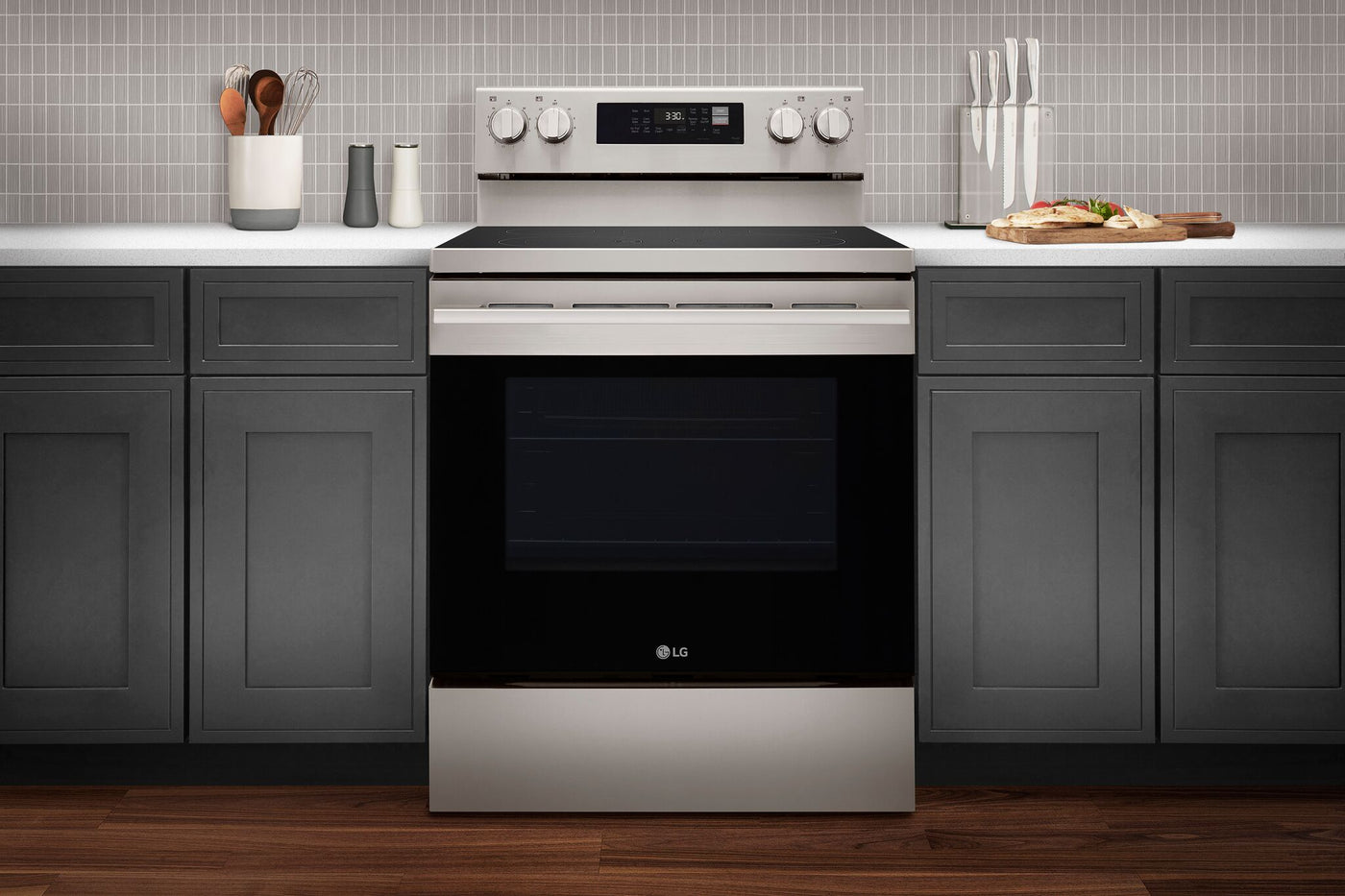 LG Stainless Steel Smart Electric Freestanding Range with Air Fry (6.3 Cu.Ft) - LREN6323YE
