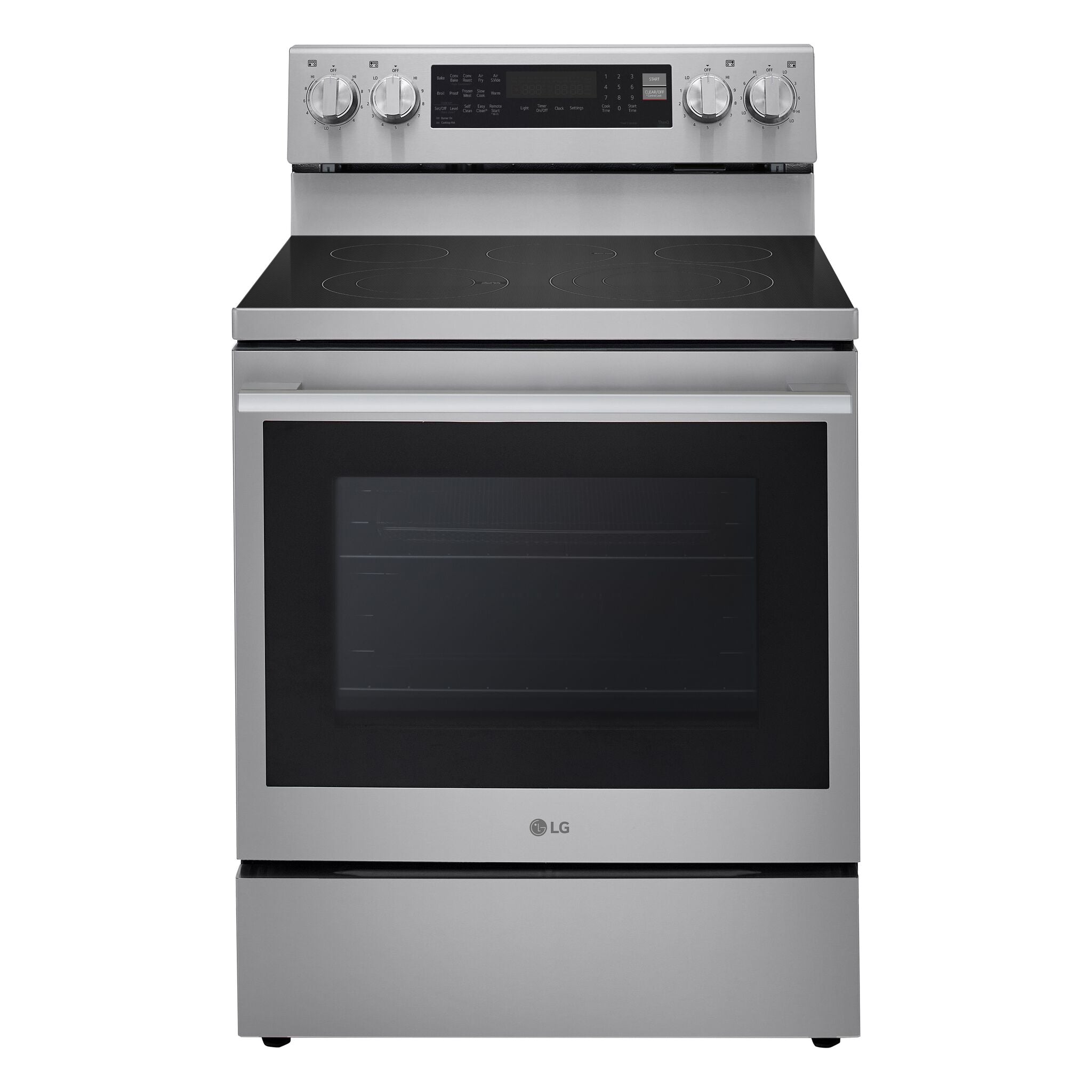 LG Smudge Resistant Stainless Steel Smart Electric Freestanding Range with Air Sous Vide (6.3 Cu.Ft) - LREN6325XE