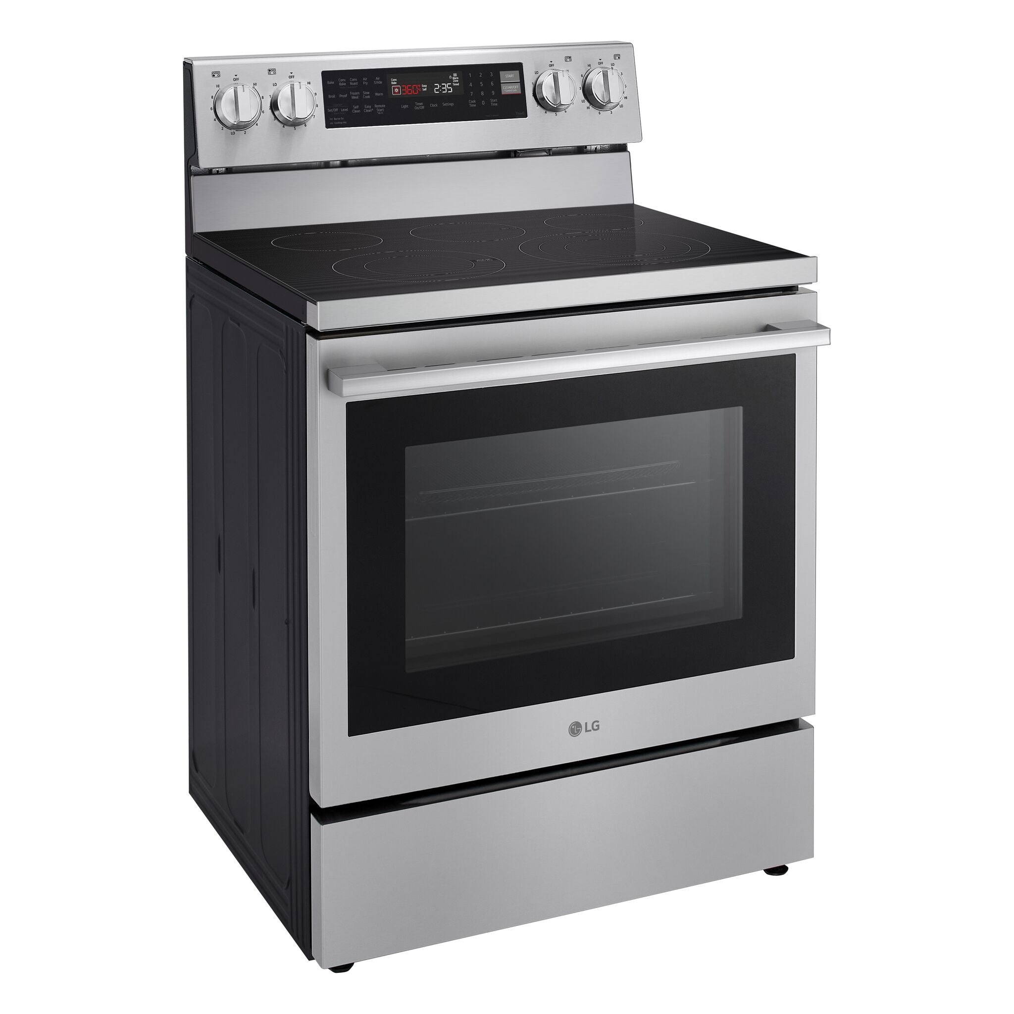 LG Smudge Resistant Stainless Steel Smart Electric Freestanding Range with Air Sous Vide (6.3 Cu.Ft) - LREN6325XE