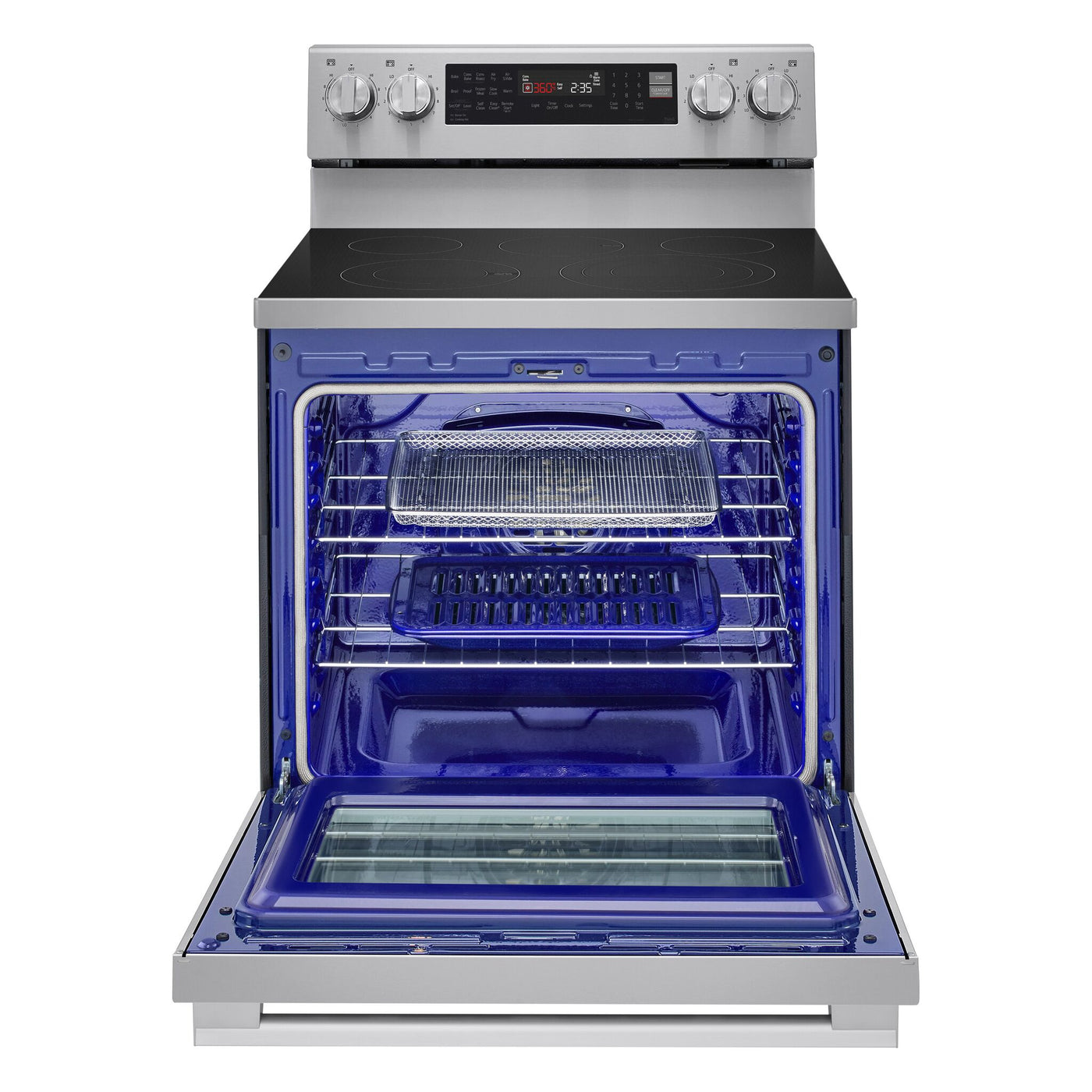LG Smudge Resistant Stainless Steel Smart Electric Freestanding Range with Air Sous Vide (6.3 Cu.Ft) - LREN6325XE