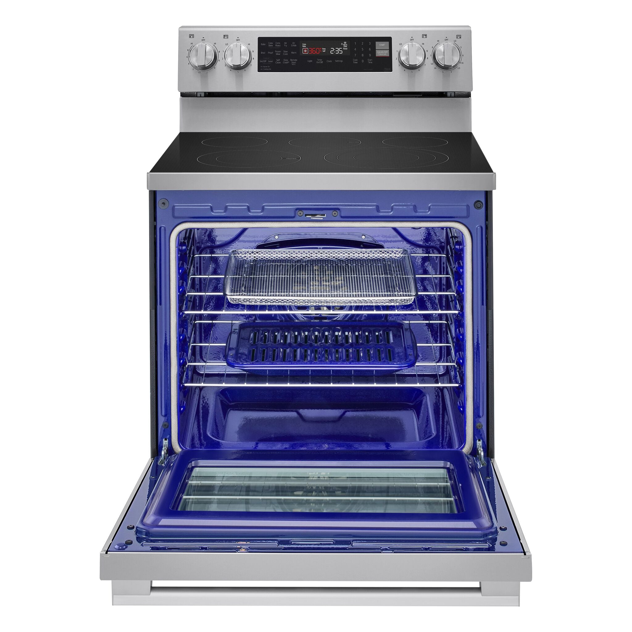 LG Smudge Resistant Stainless Steel Smart Electric Freestanding Range with Air Sous Vide (6.3 Cu.Ft) - LREN6325XE