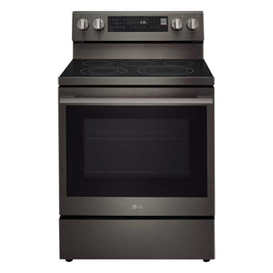 LG Smudge Resistant Black Stainless Steel Smart Electric Freestanding Range with Air Sous Vide (6.3 Cu.Ft) - LREN6325ZE