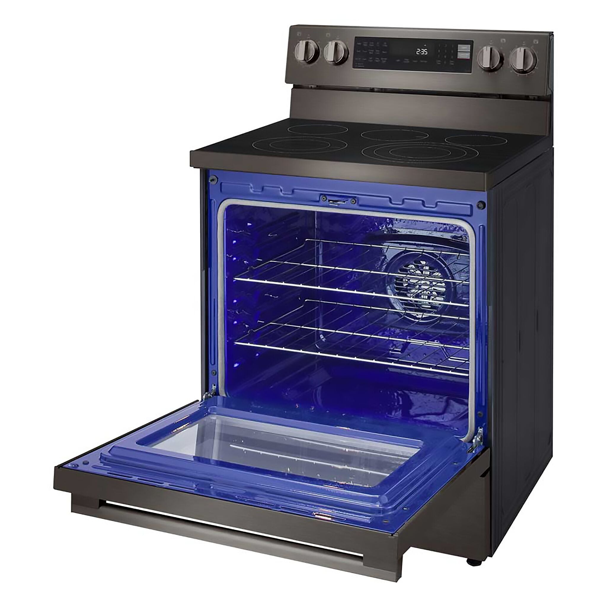 LG Smudge Resistant Black Stainless Steel Smart Electric Freestanding Range with Air Sous Vide (6.3 Cu.Ft) - LREN6325ZE