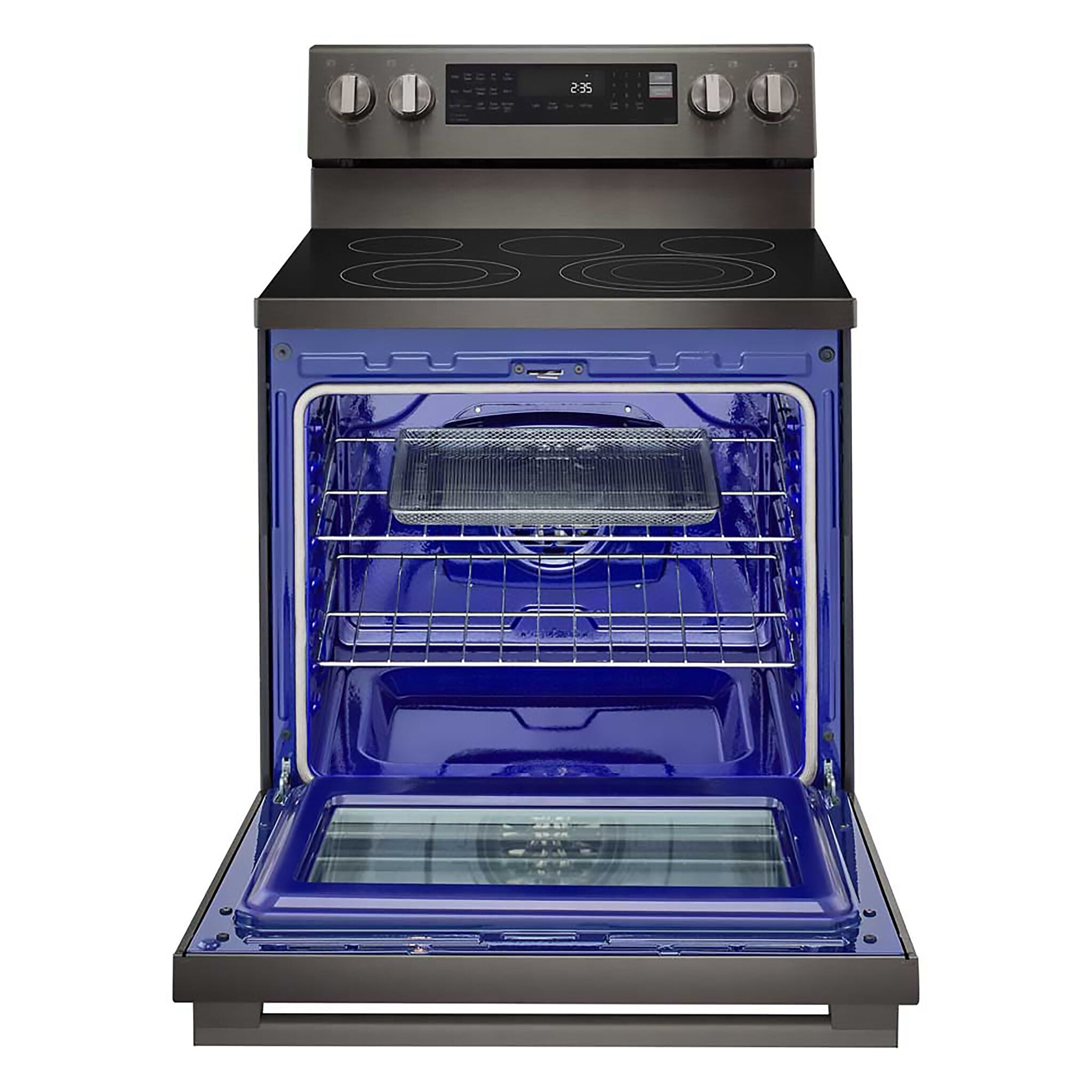 LG Smudge Resistant Black Stainless Steel Smart Electric Freestanding Range with Air Sous Vide (6.3 Cu.Ft) - LREN6325ZE