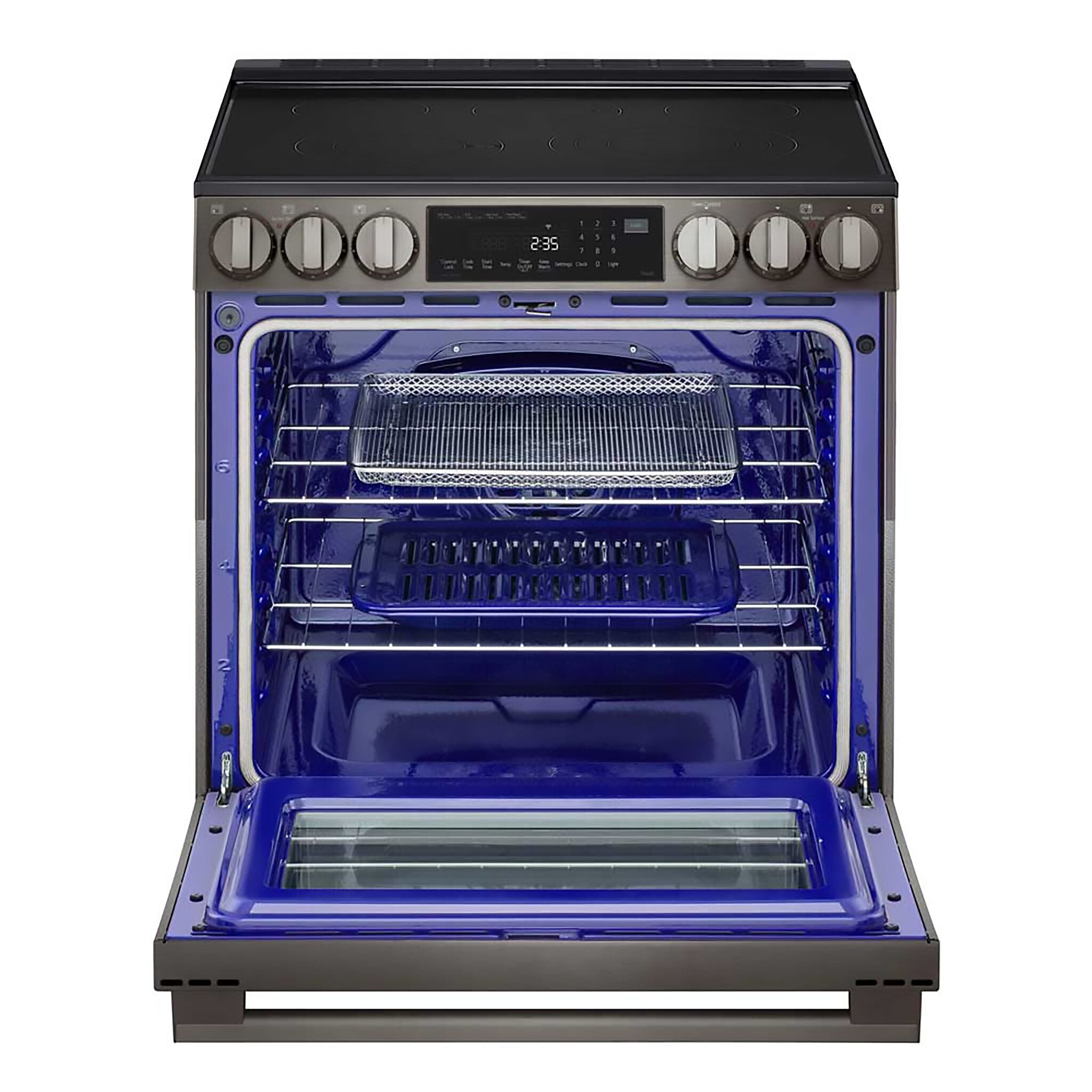 LG Smudge Resistant Black Stainless Steel Smart Electric Slide-In Range with Air Sous Vide (6.3 Cu.Ft) - LSEL6335ZE