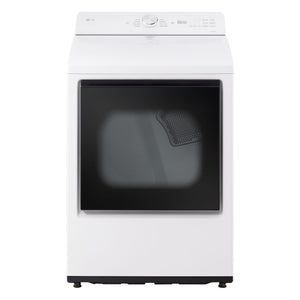 LG White Ultra Large Capacity Rear Control Electric Dryer with AI Sensing (7.3 Cu. Ft) - DLE8200W