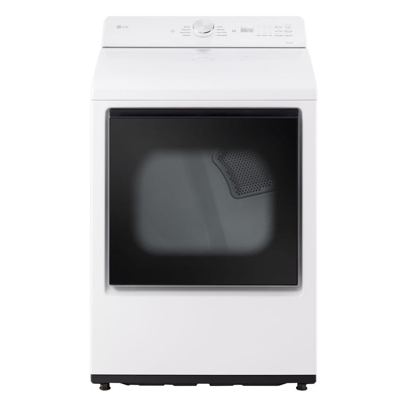 LG White Ultra Large Capacity Rear Control Electric Dryer with AI