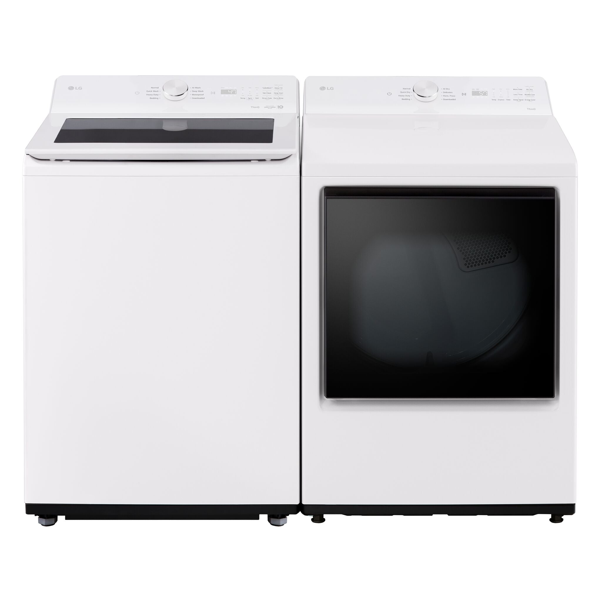 LG White Mega Capacity Smart Top Load Washer (5.8 Cu. Ft) & Electric Dryer with AI Sensing (7.3 Cu.Ft) - WT8200CW/DLE8200W