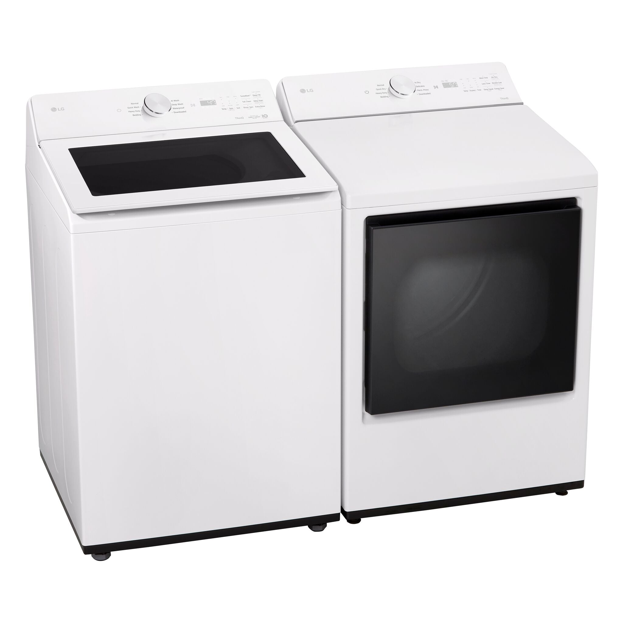 LG White Mega Capacity Smart Top Load Washer (5.6 Cu. Ft) & Electric Dryer with AI Sensing (7.3 Cu.Ft) - WT8205CW/DLE8200W