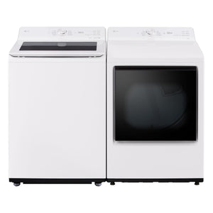 LG White Mega Capacity Smart Top Load Washer (5.6 Cu. Ft) & Electric Dryer with AI Sensing (7.3 Cu.Ft) - WT8205CW/DLE8200W