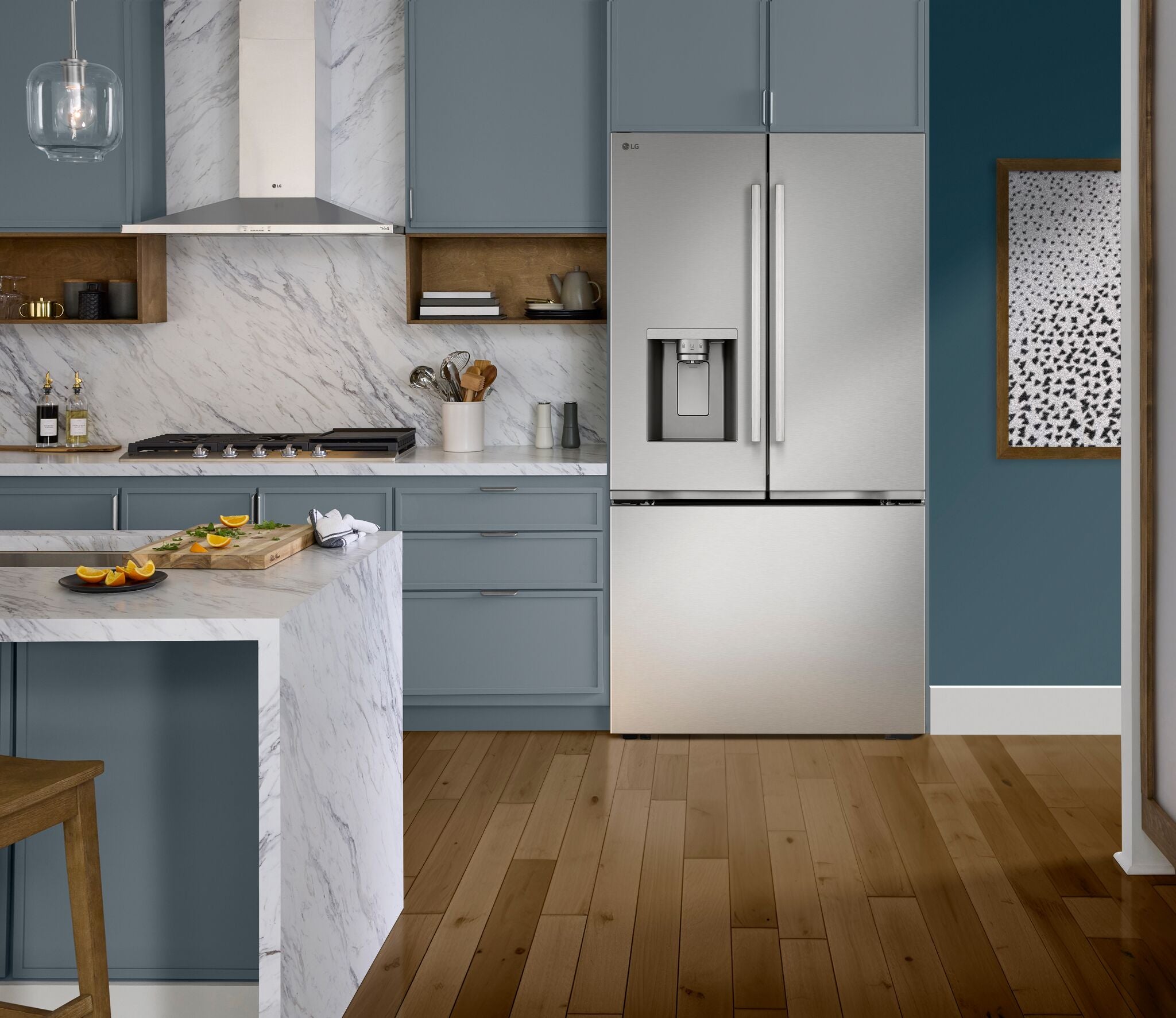 LG 36" 23.7 Cu. Ft. Smudge-Resistant Stainless Steel Counter-Depth MAX Smart Refrigerator with Zero Clearance Hinge System - LF24Z6330S