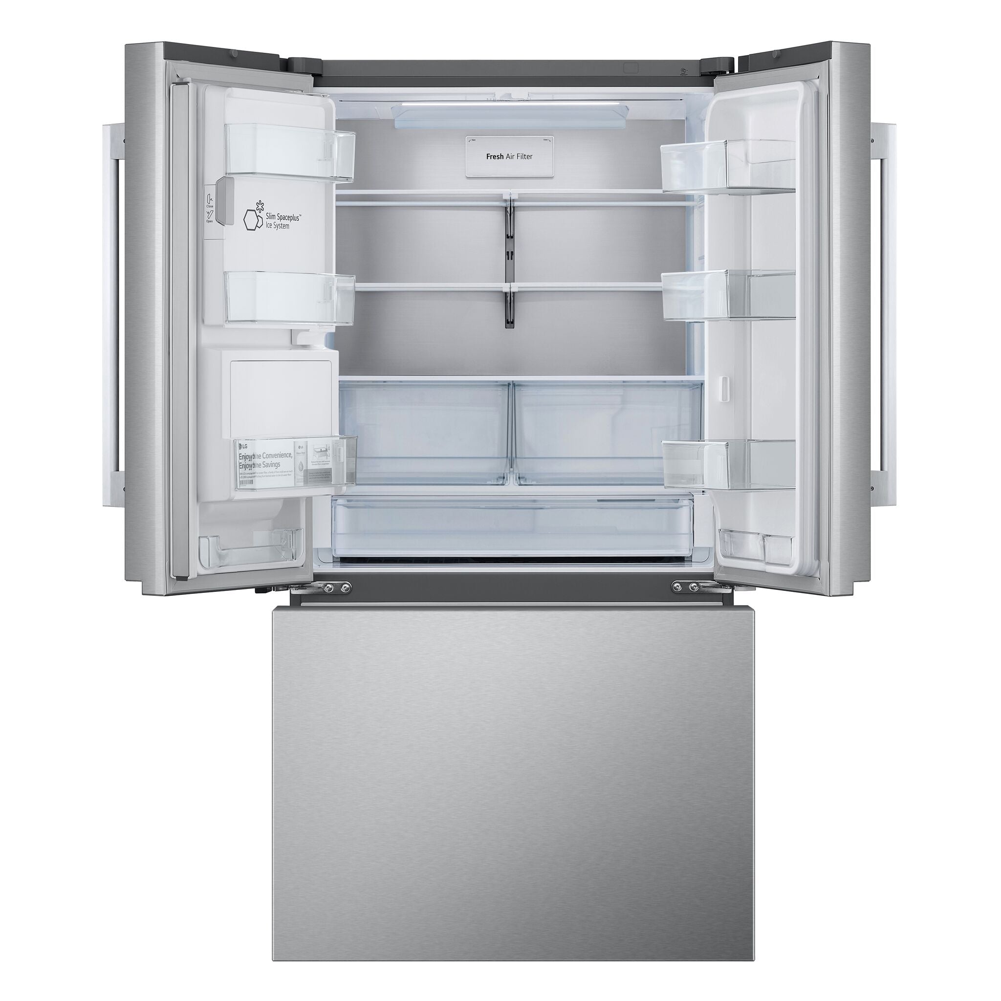LG 36" 30.7 Cu. Ft. Smudge-Resistant Stainless Steel Smart French Door Refrigerator with Ice and Water Dispenser and Dual Ice Maker - LF31WSH63S