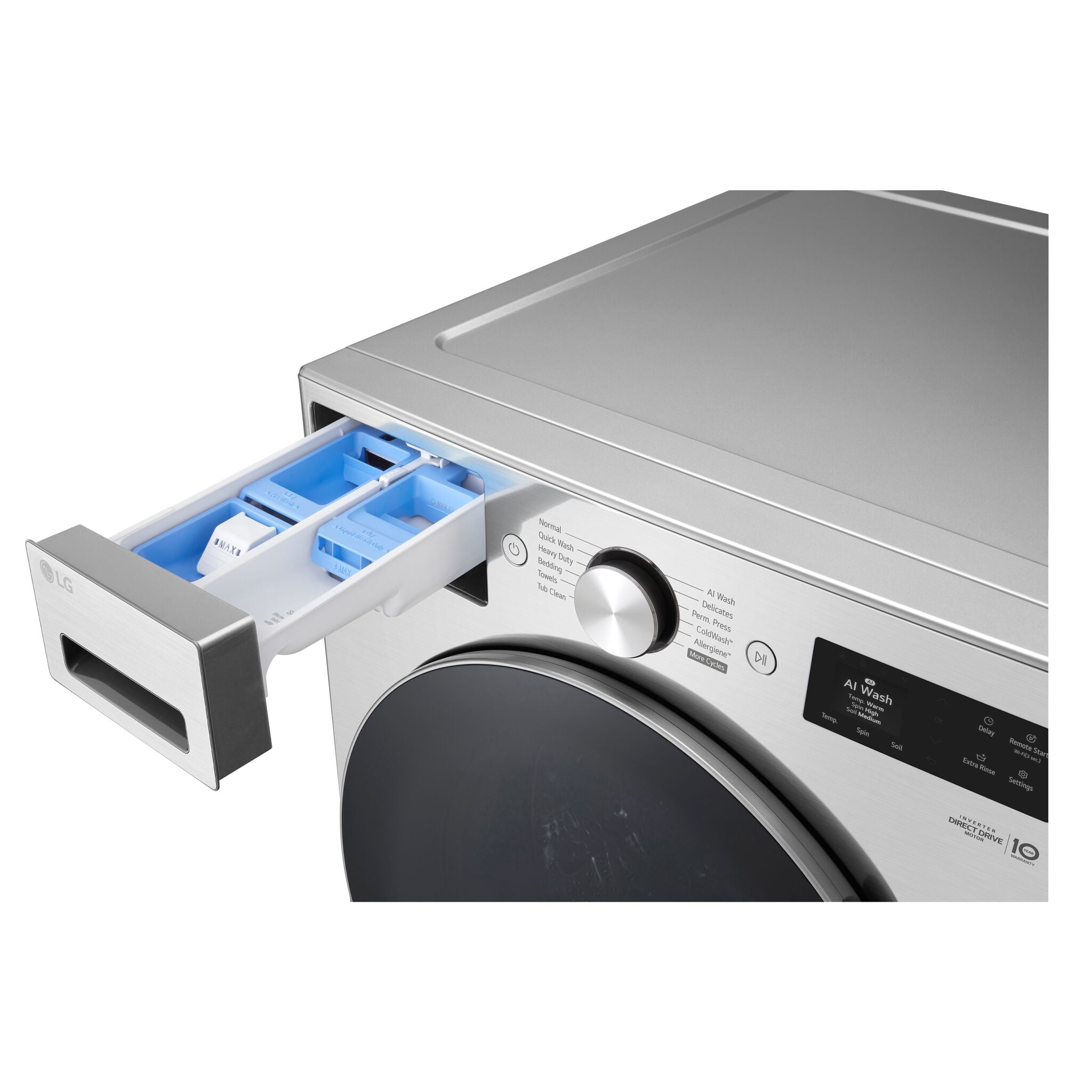 LG Graphite Steel Smart Washer with AI DD, TurboWash 360 and Allergiene Cycle (5.8 cu. ft.) - WM5800HVA