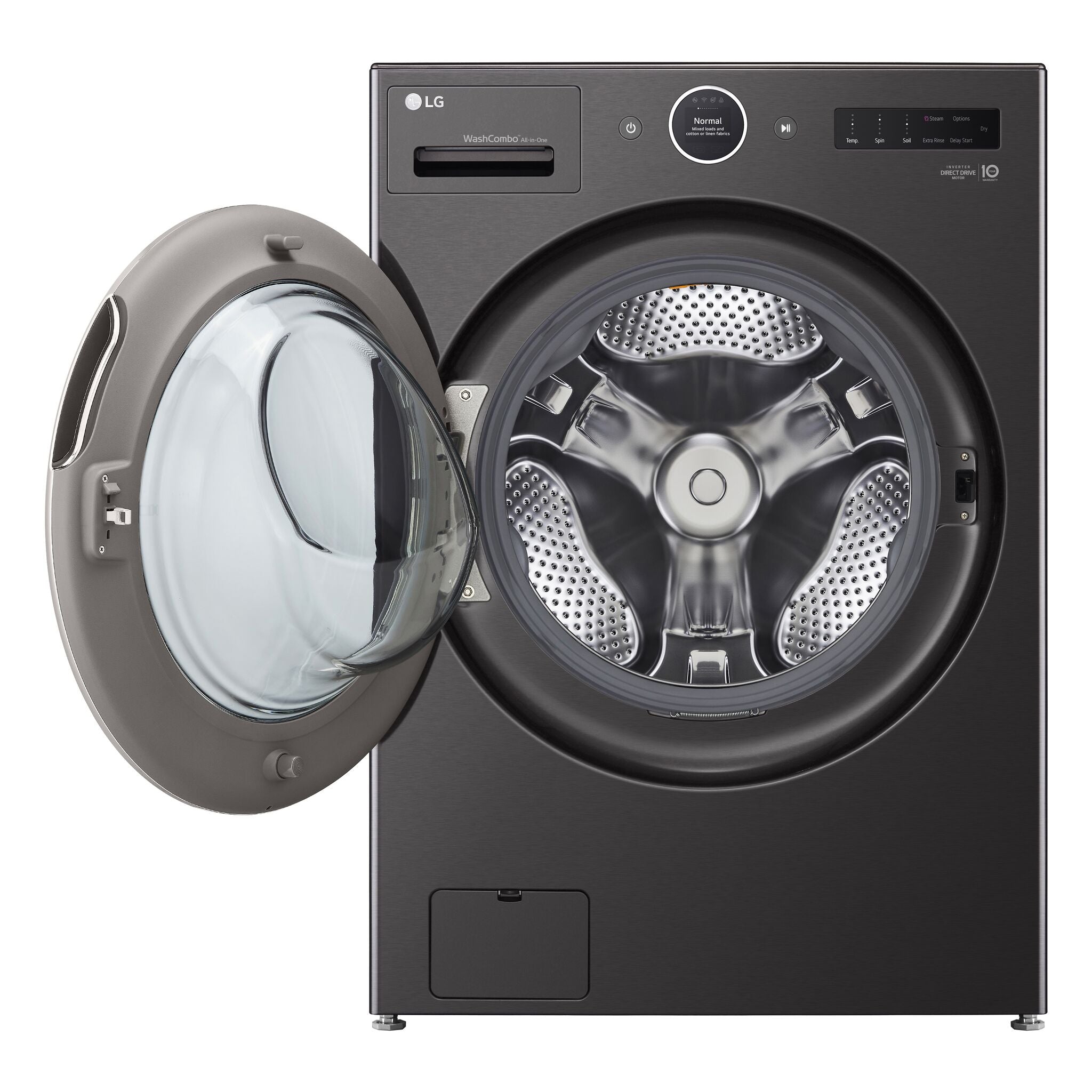 LG Black Steel All-in-One Ventless Washer/Dryer Combo with Inverter HeatPump™ Technology and Direct Drive Motor (5.8 cu. ft. - WM6998HBA