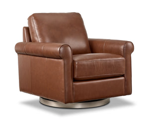 Laguna Leather Swivel Chair - Brown