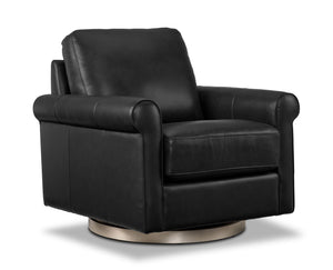 Laguna Leather Swivel Chair - Black