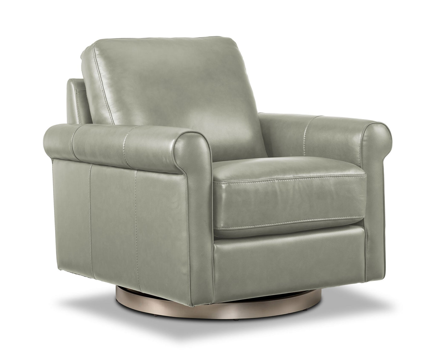 Laguna Leather Swivel Chair - Grey