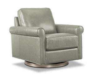Laguna Leather Swivel Chair - Grey
