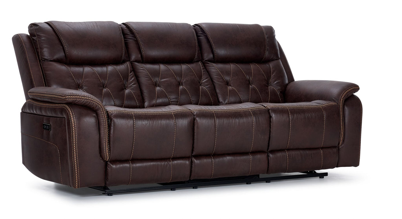 Laredo Power Reclining Sofa, Loveseat and Chair Set - Walnut