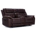 Laredo Power Reclining Loveseat with Console - Walnut