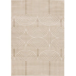 Sculpted Dunes 5'3" x 7'7" Modern Geometric Arches Pattern Area Rug - Cream, Beige